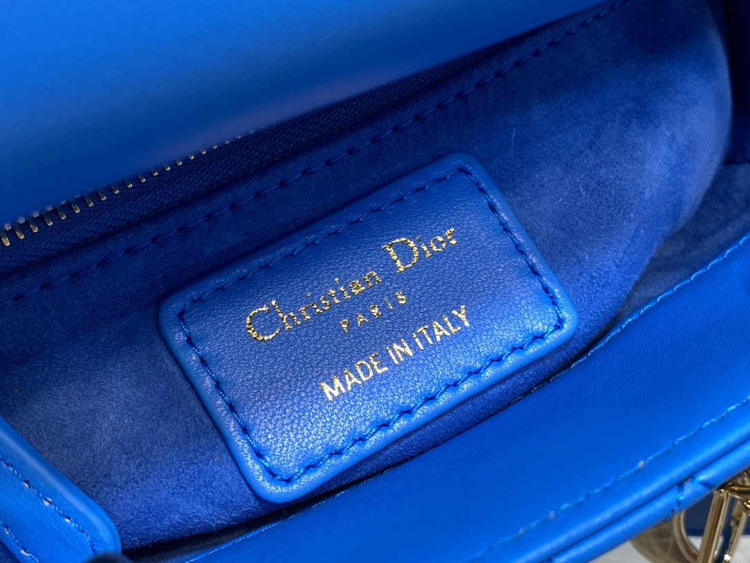 Mini Lady Dior Bag Blue Cannage Lambskin